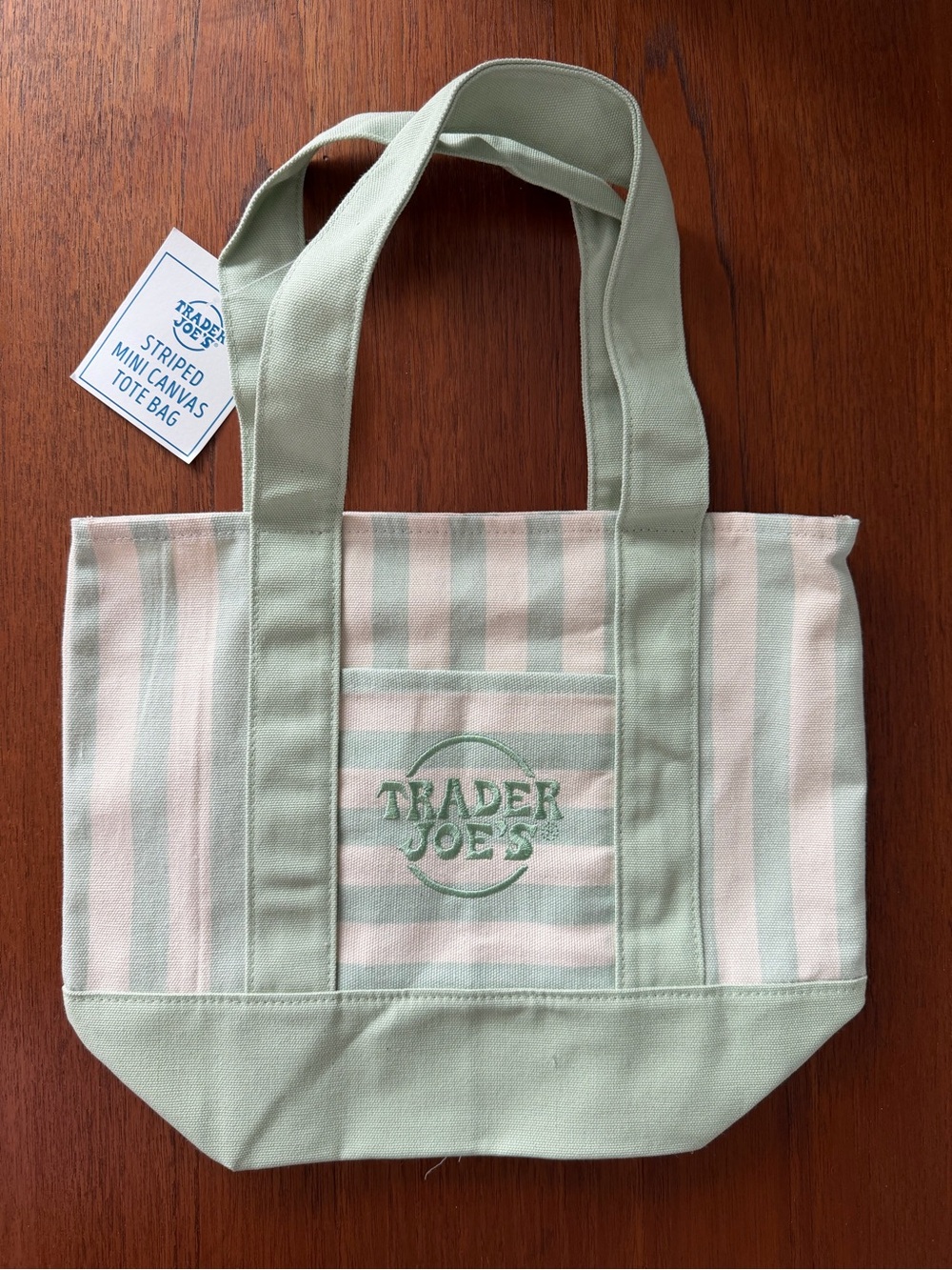 Pastel Stripe Reusable Tote Bag - Set of 4 - Picture 3 of 7